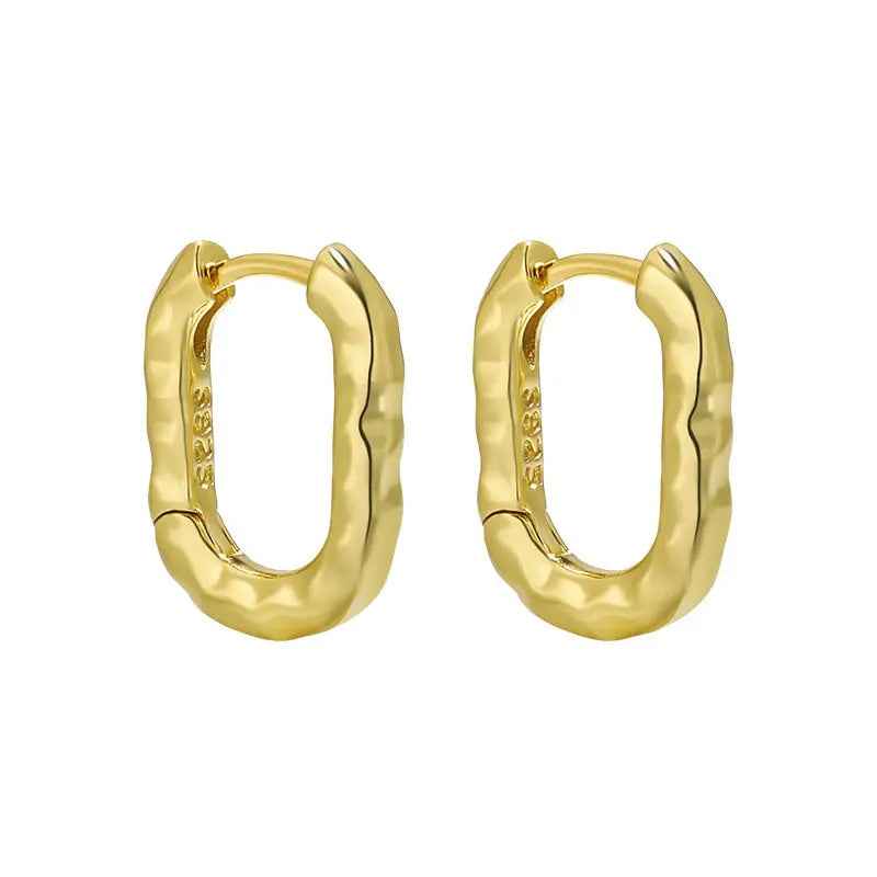 Serene Contours Silver Huggie Earrings