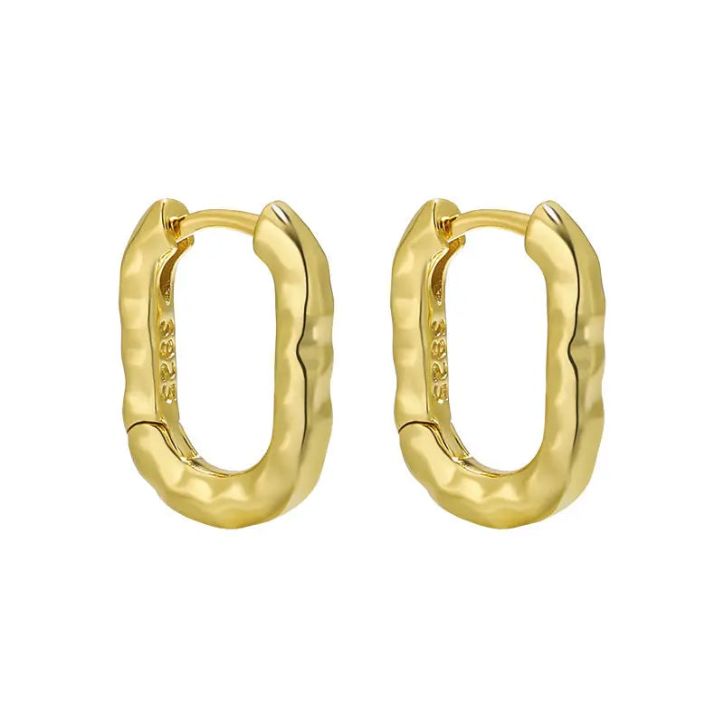 Serene Contours Silver Huggie Earrings