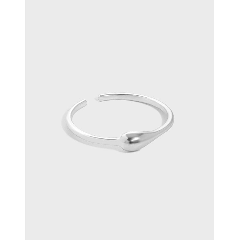 AQUARIA'S WATER DROP TEXTURE SILVER RING - OPHRASTUDIO