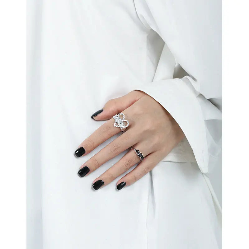 THALIA'S TRIPLE ZIRCON MINIMALIST SILVER RING - OPHRASTUDIO