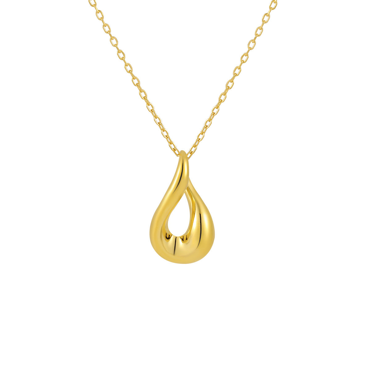 GEOMETRIC OVAL HOLLOW SILVER NECKLACE - OPHRASTUDIO