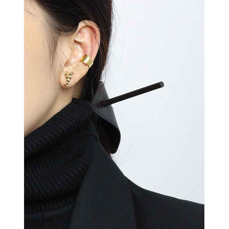 Irregular Surface Sterling Silver Ear Cuff Earring
