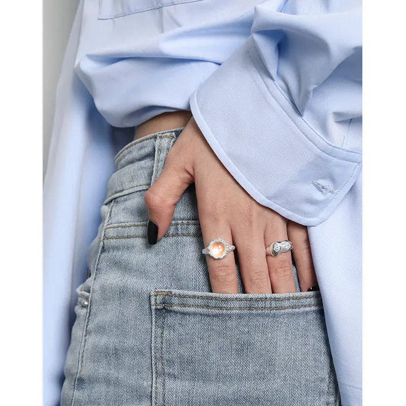 Moonlit Enchantment Silver Moonstone Ring