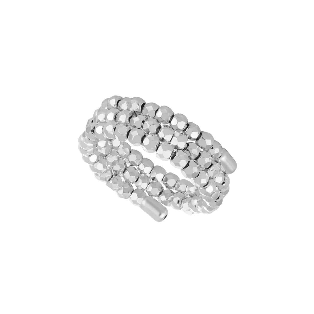 Diamond Wrap Silver Statement Ring