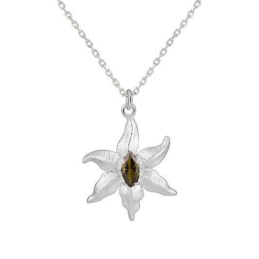 Peridot Starfish Pendant Necklace