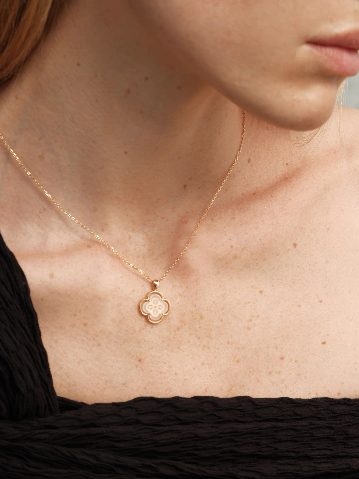 Fields of Summer Clover Silver Necklace OPHRASTUDIO
