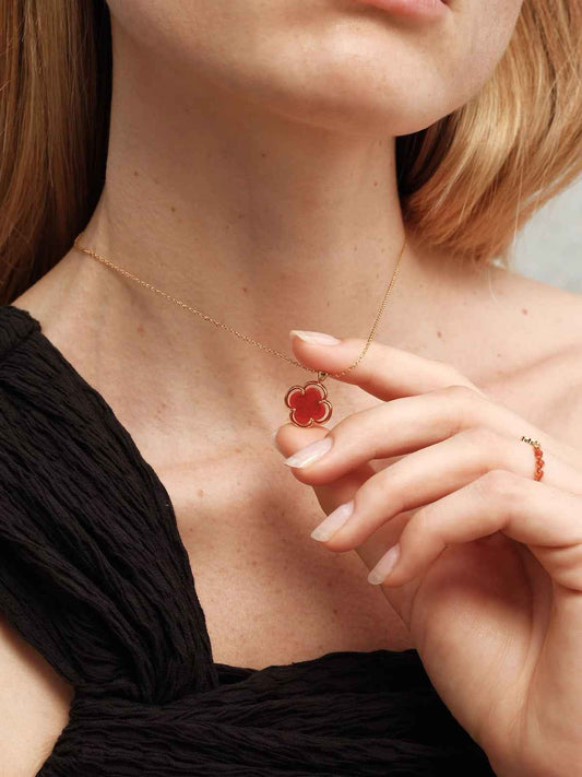 Fields of Summer Clover Silver Necklace