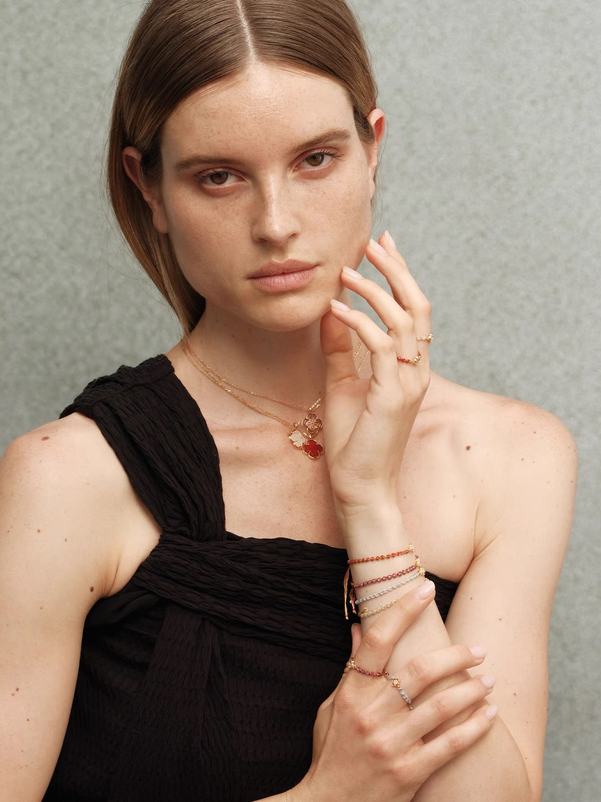 Fields of Summer Clover Silver Necklace OPHRASTUDIO