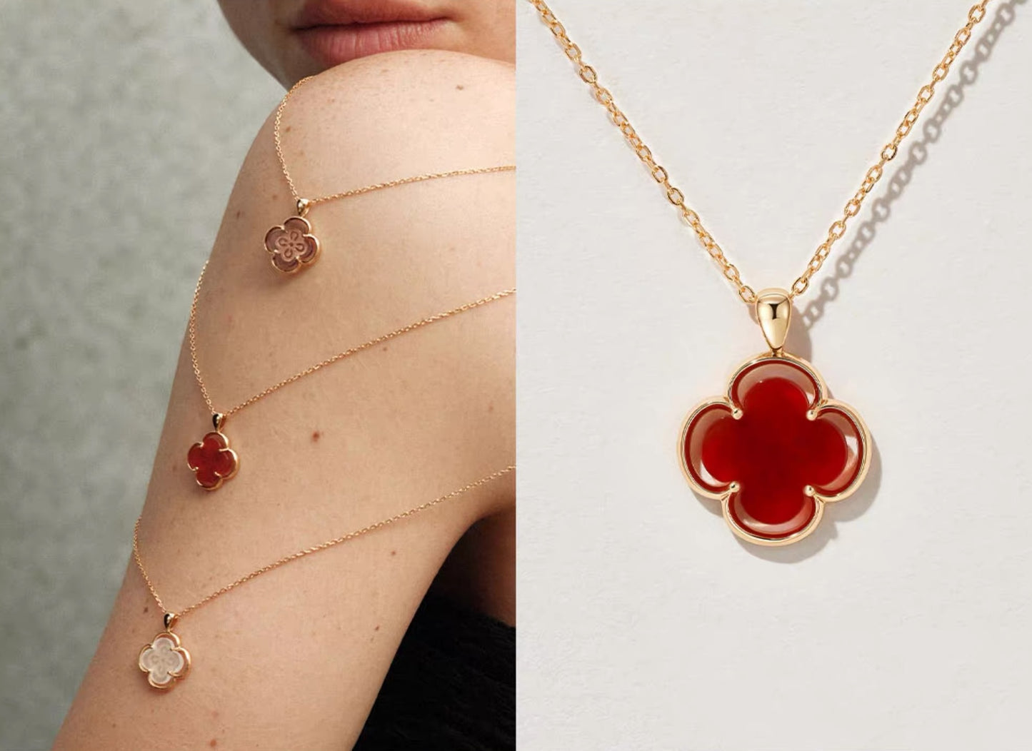 Fields of Summer Clover Silver Necklace OPHRASTUDIO