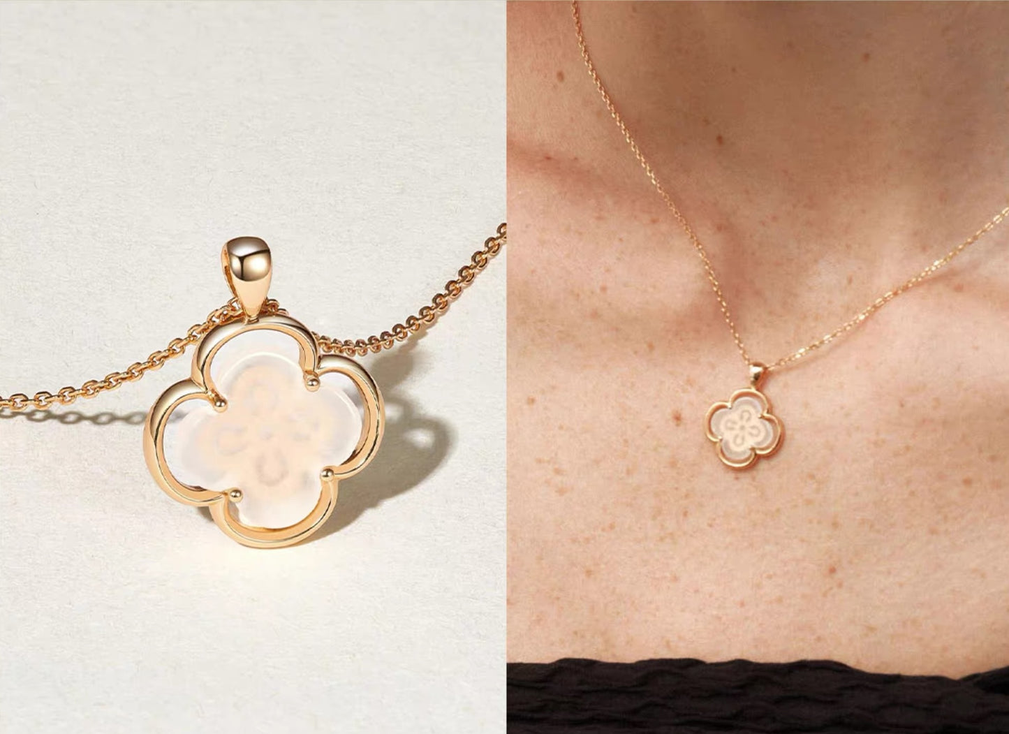 Fields of Summer Clover Silver Necklace OPHRASTUDIO