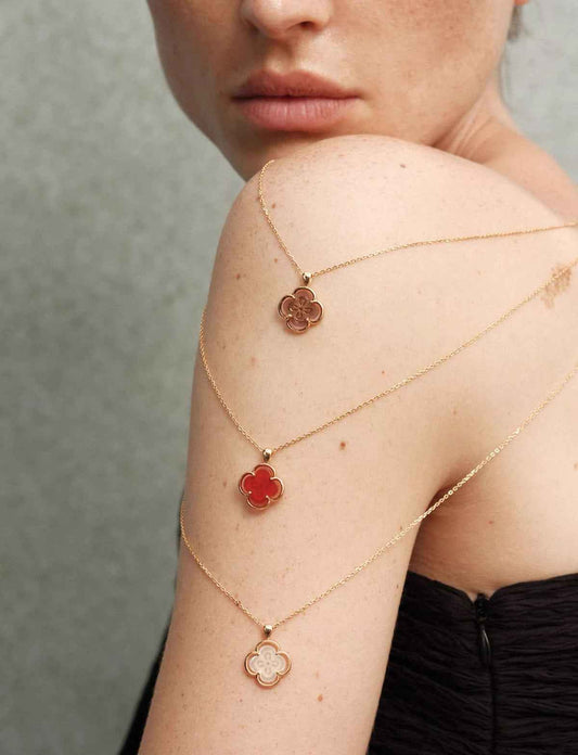 Fields of Summer Clover Silver Necklace