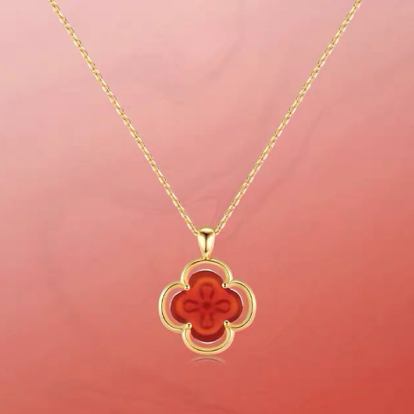 Fields of Summer Clover Silver Necklace OPHRASTUDIO