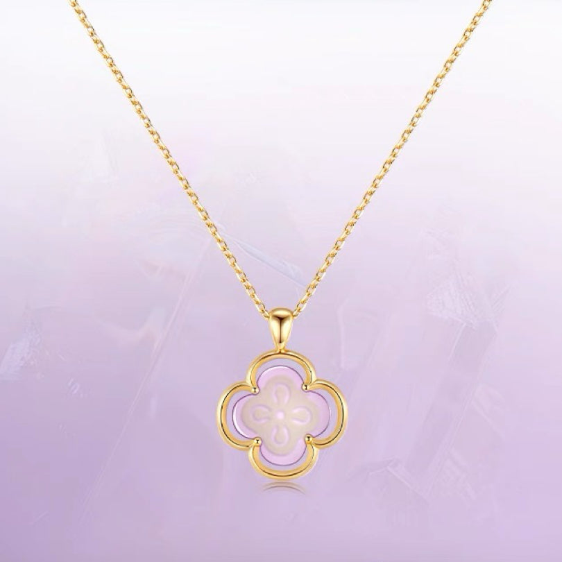 Fields of Summer Clover Silver Necklace OPHRASTUDIO
