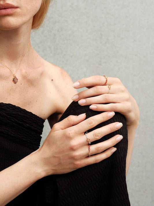 Fields of Summer Clover Braided Silver Ring