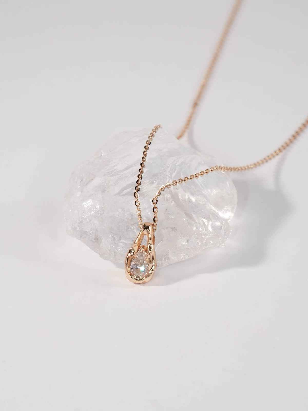 Tears of Eros Moissanite Teardrop Necklace