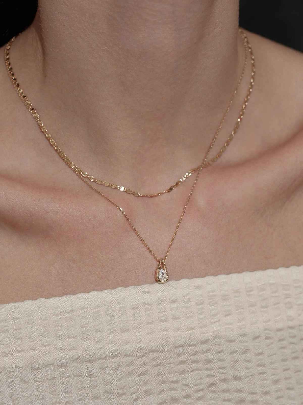 Tears of Eros Moissanite Teardrop Necklace