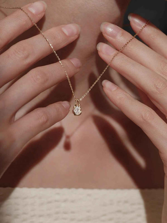 Tears of Eros Moissanite Teardrop Necklace