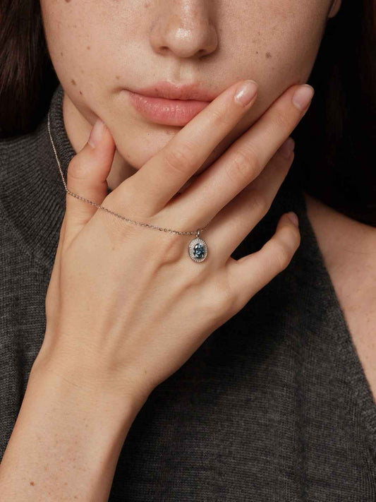 Darcy Blue Moissanite Necklace