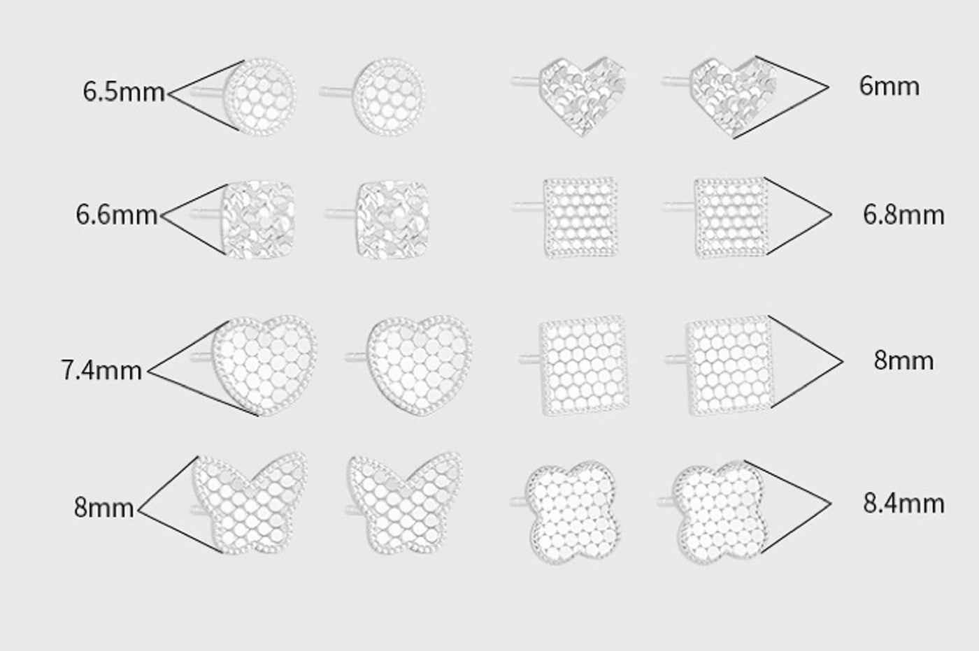 Honeycomb Engraved Silver Stud Earrings Series