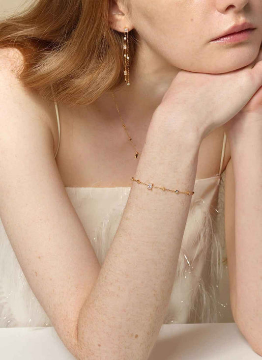 Aurora Sugar Cube Silver Bracelet