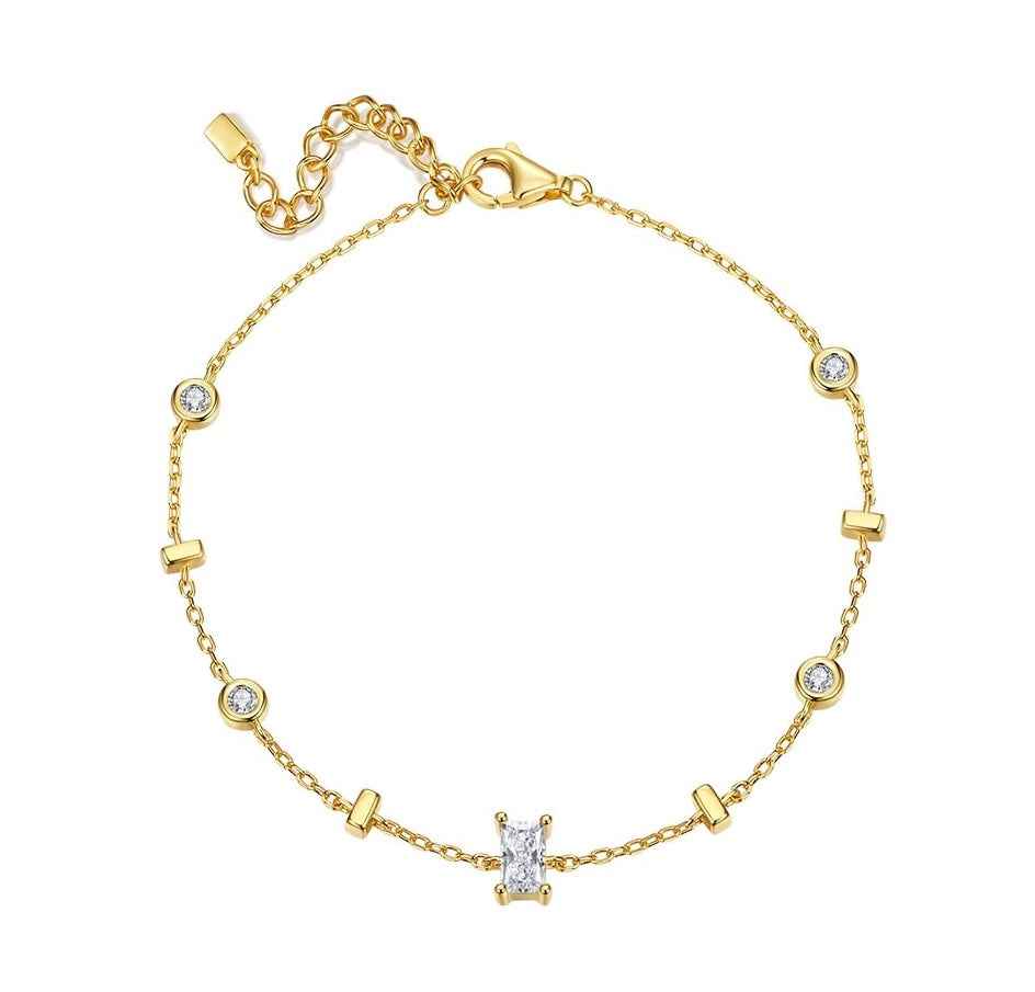 Aurora Sugar Cube Silver Bracelet