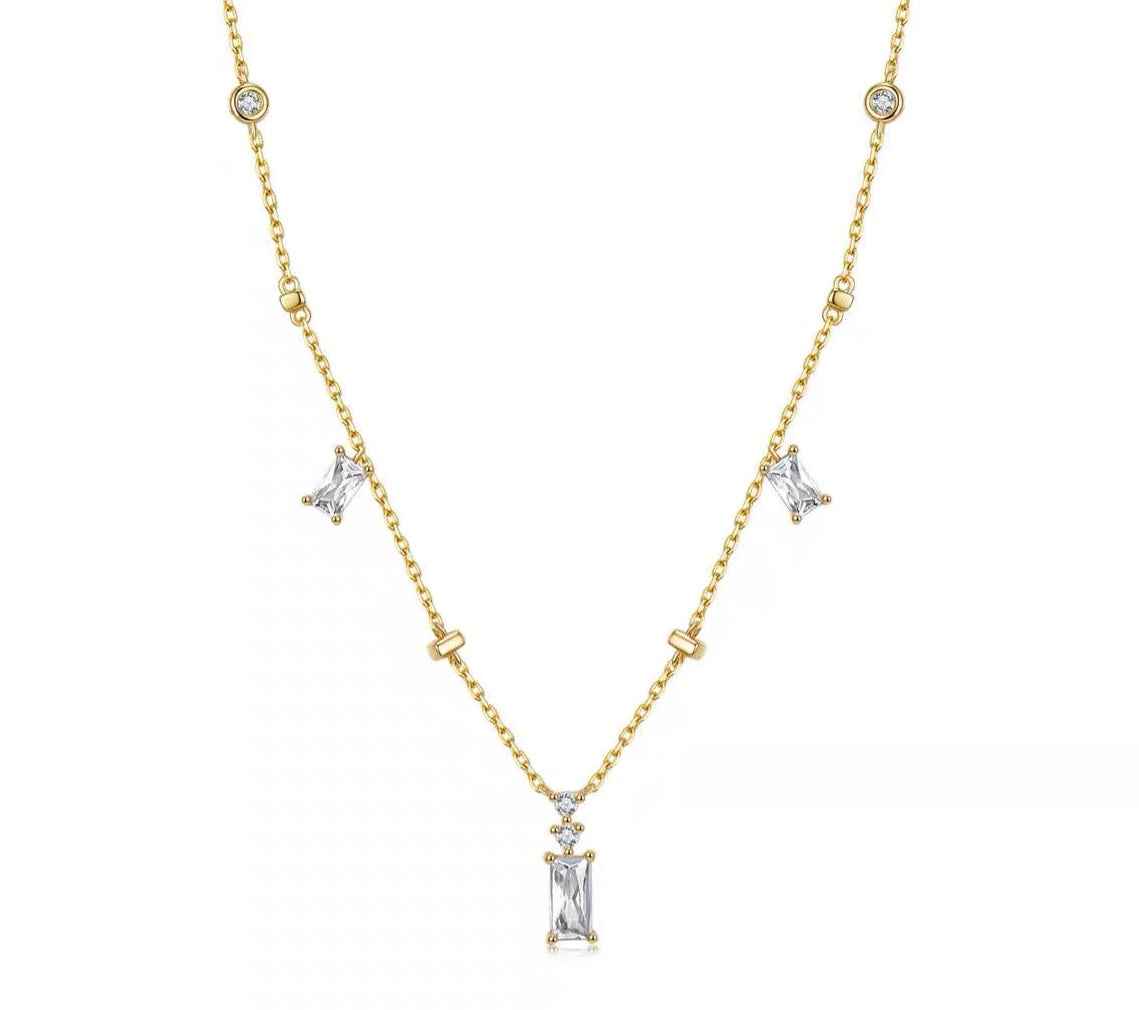 Aurora Sugar Cube Silver Necklace