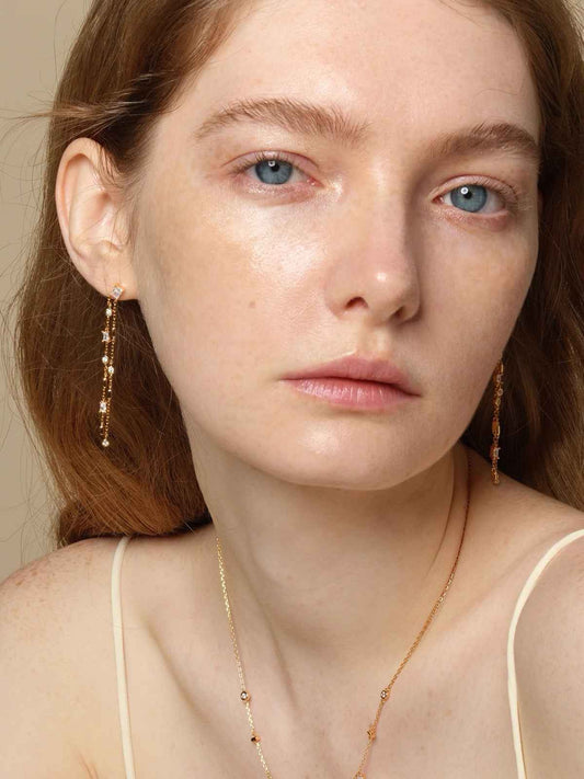 Aurora Sugar Cube Silver Earrings