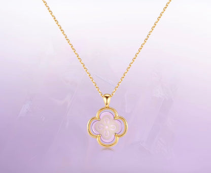 Fields of Summer Clover Silver Necklace OPHRASTUDIO