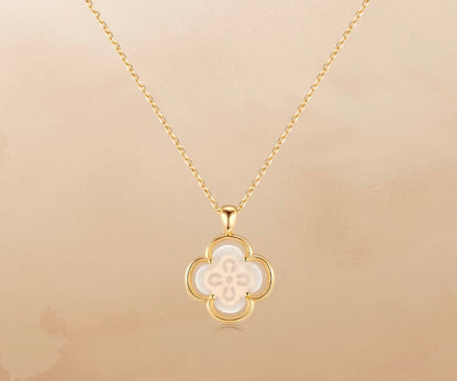 Fields of Summer Clover Silver Necklace OPHRASTUDIO