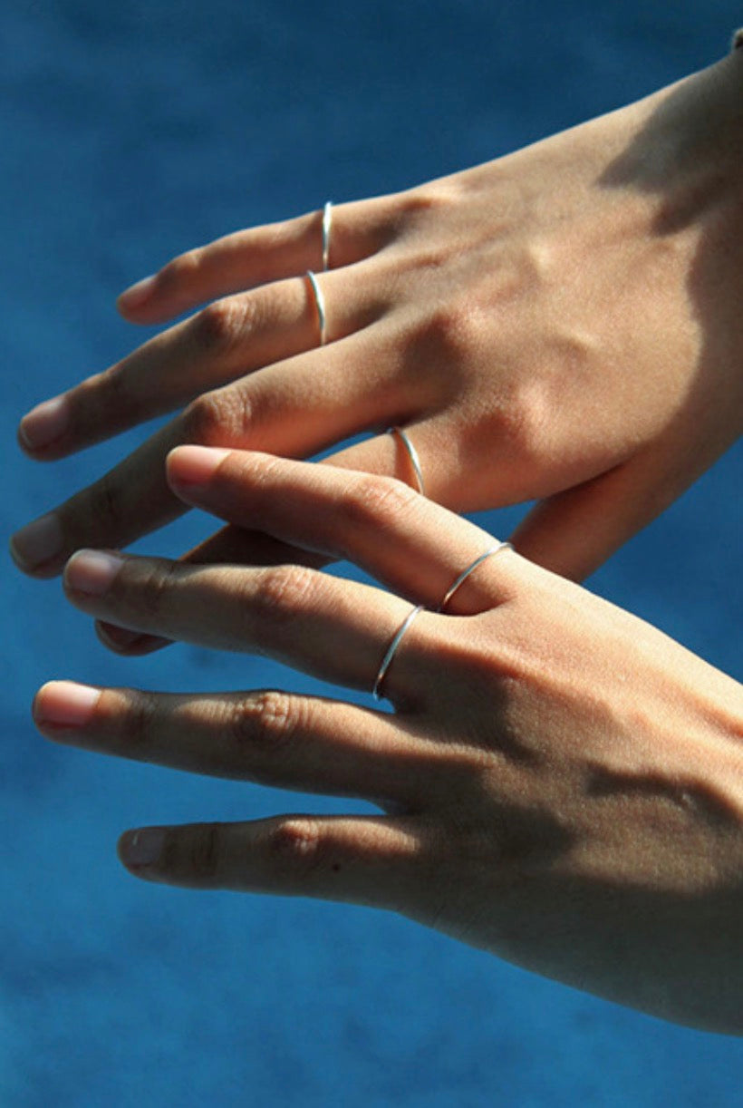 Ophra Plain Band Silver Stacking Ring OPHRASTUDIO