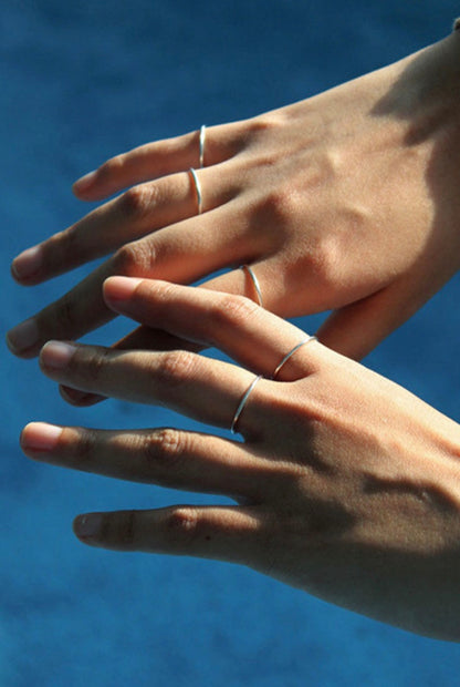 Ophra Plain Band Silver Stacking Ring OPHRASTUDIO