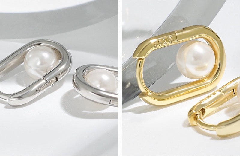 Seaside Serenity Silver Huggie Earrings OPHRASTUDIO