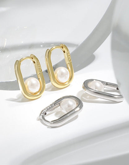 Seaside Serenity Silver Huggie Earrings OPHRASTUDIO