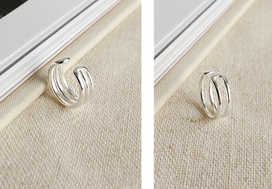 Orecchino a polsino con linea minimale 