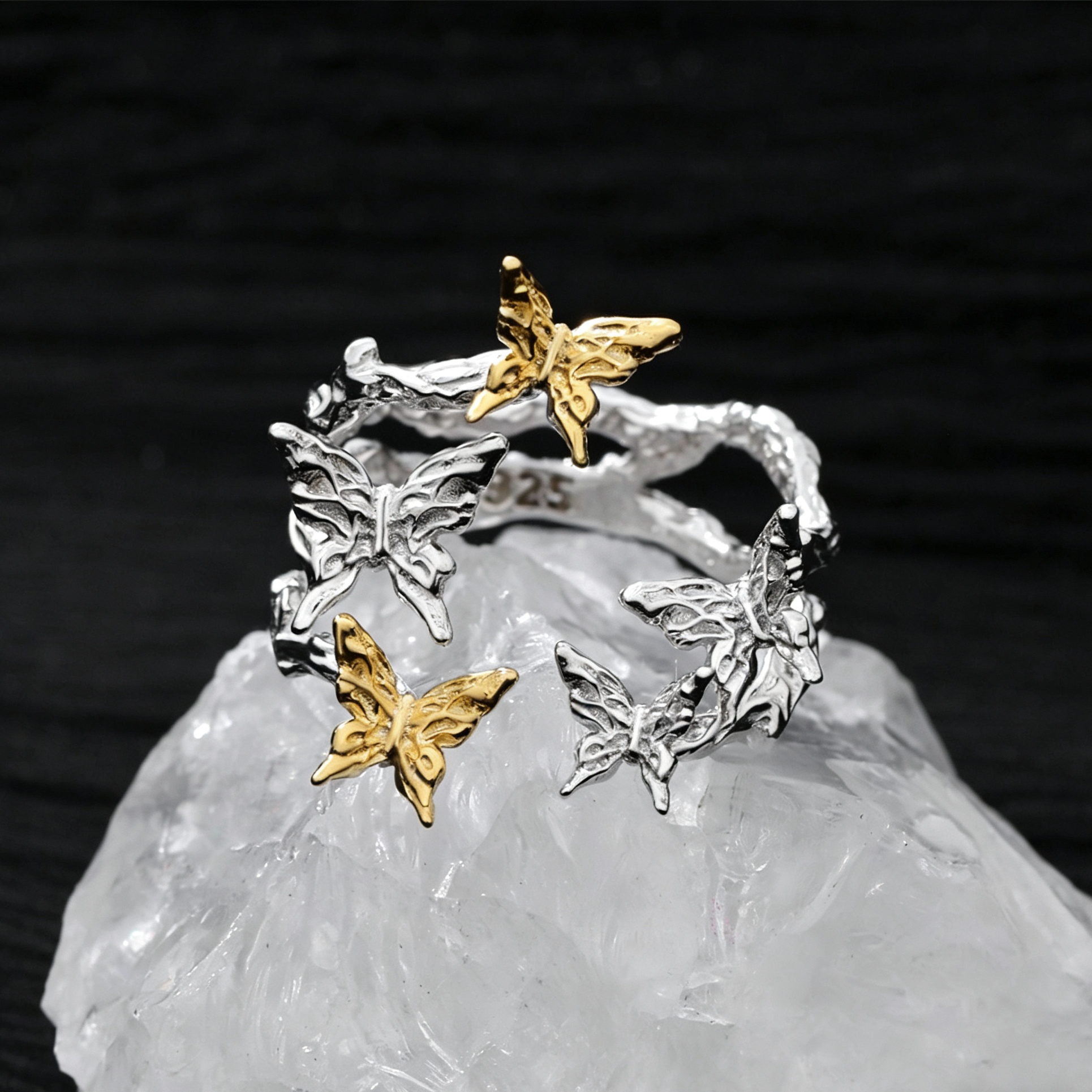 Golden Butterfly Vine Ring OPHRASTUDIO