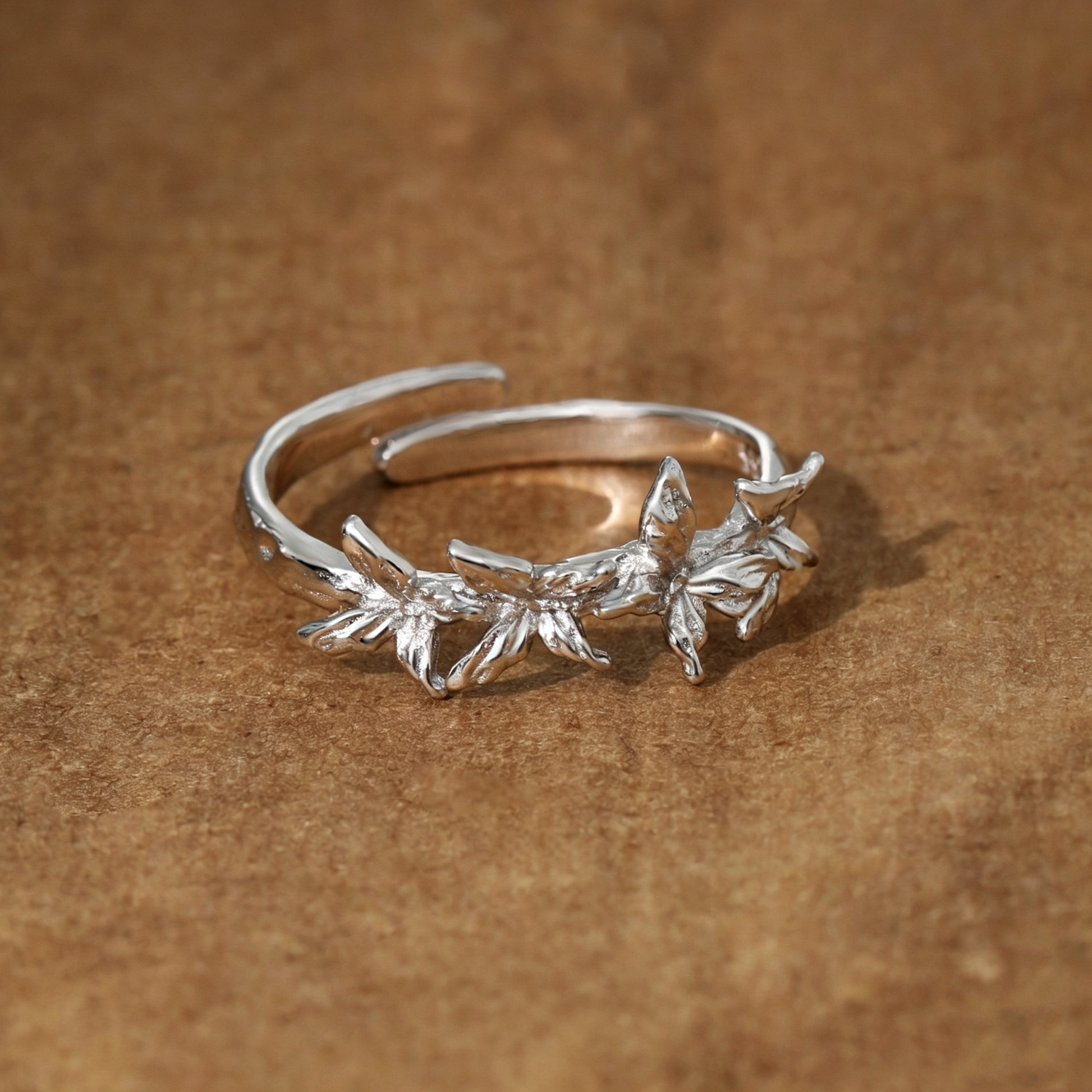 Minimalist Butterfly Sterling Silver Ring OPHRASTUDIO