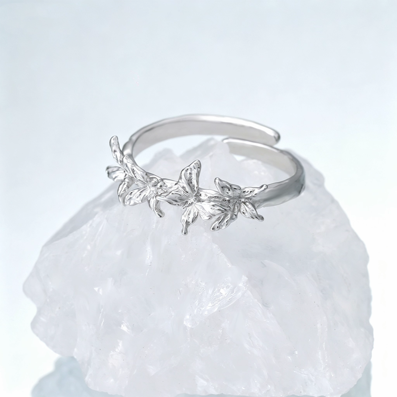 Minimalist Butterfly Sterling Silver Ring OPHRASTUDIO