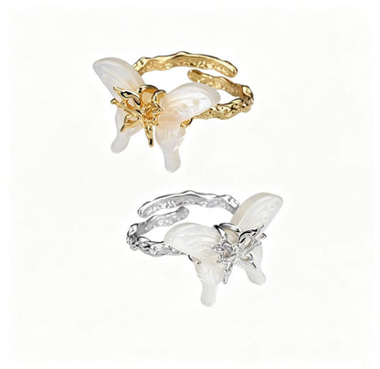 Iridescent Butterfly Abalone Silver Ring OPHRASTUDIO