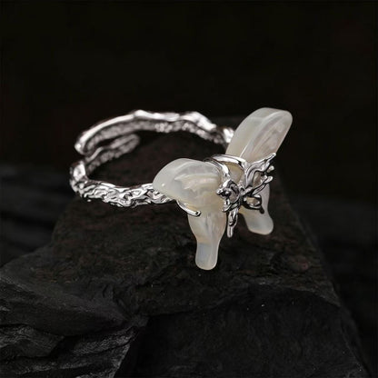 Iridescent Butterfly Abalone Silver Ring OPHRASTUDIO