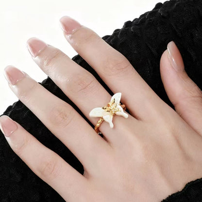 Iridescent Butterfly Abalone Silver Ring OPHRASTUDIO