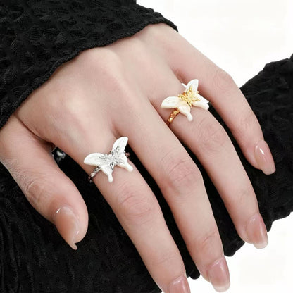 Iridescent Butterfly Abalone Silver Ring OPHRASTUDIO