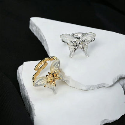 Iridescent Butterfly Abalone Silver Ring OPHRASTUDIO