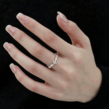 Floral Cross Silver Ring OPHRASTUDIO