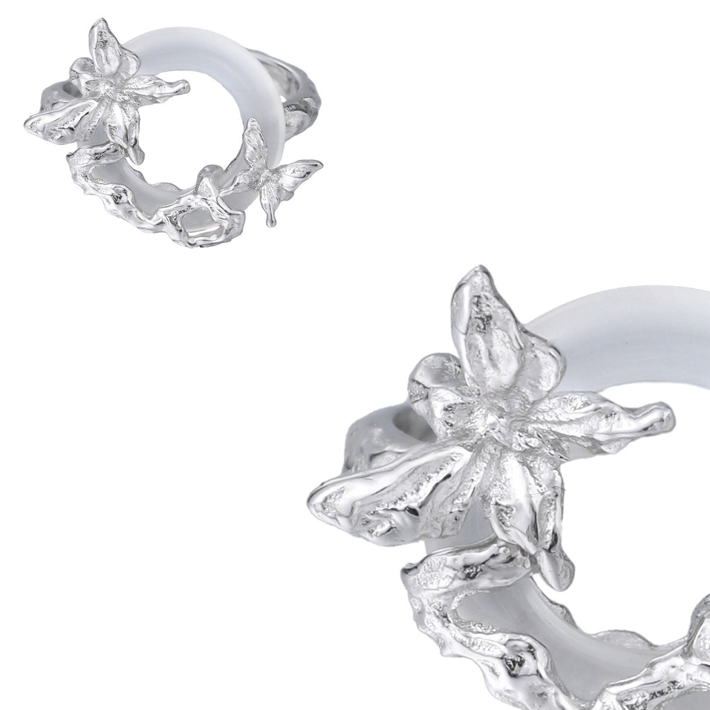 Butterfly Halo Agate Silver Ring OPHRASTUDIO