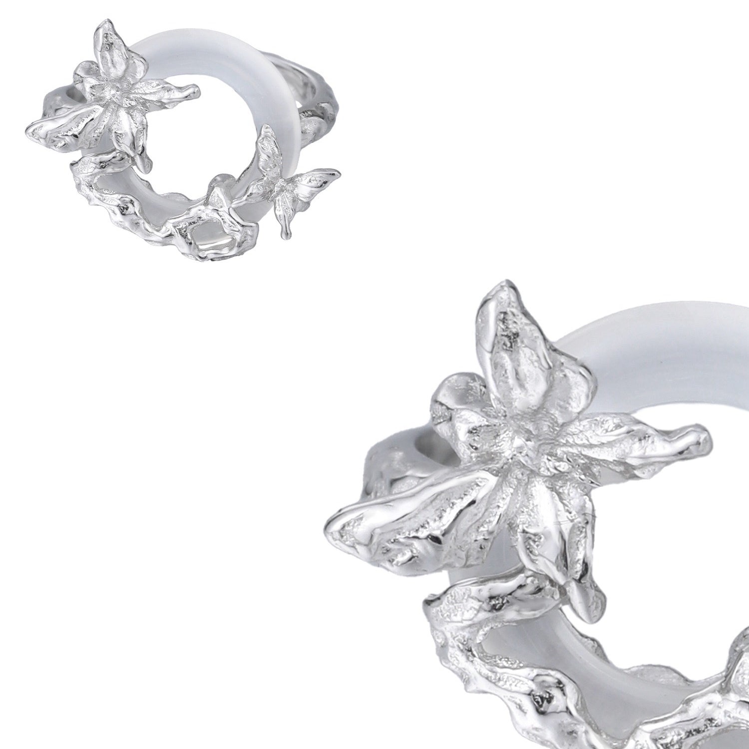 Butterfly Halo Agate Silver Ring OPHRASTUDIO