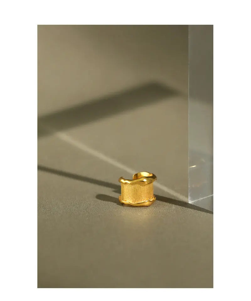 Sand Surface Sterling Silver Ear Cuff Earring