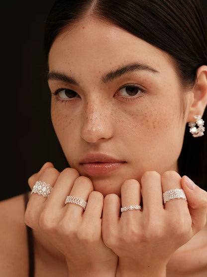 French Embroidered Lace Hollow Vintage Ring OPHRASTUDIO