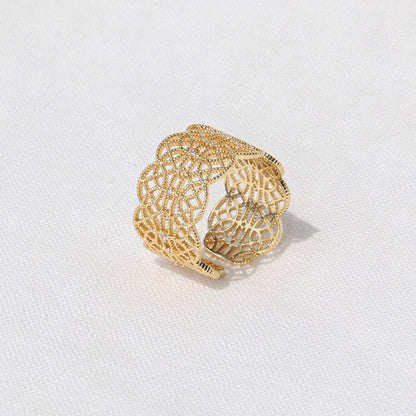 French Embroidered Lace Hollow Vintage Ring OPHRASTUDIO