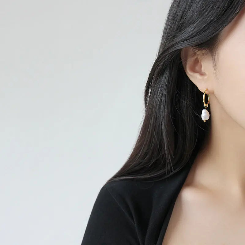 Baroque Grace Silver Drop Earrings