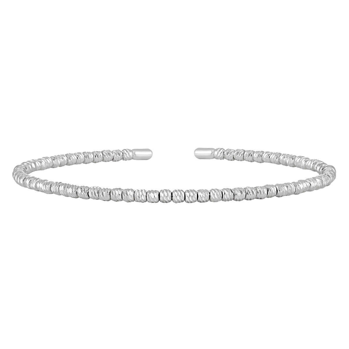 Diamond-Cut Wrap Sterling Silver Cuff Bracelet